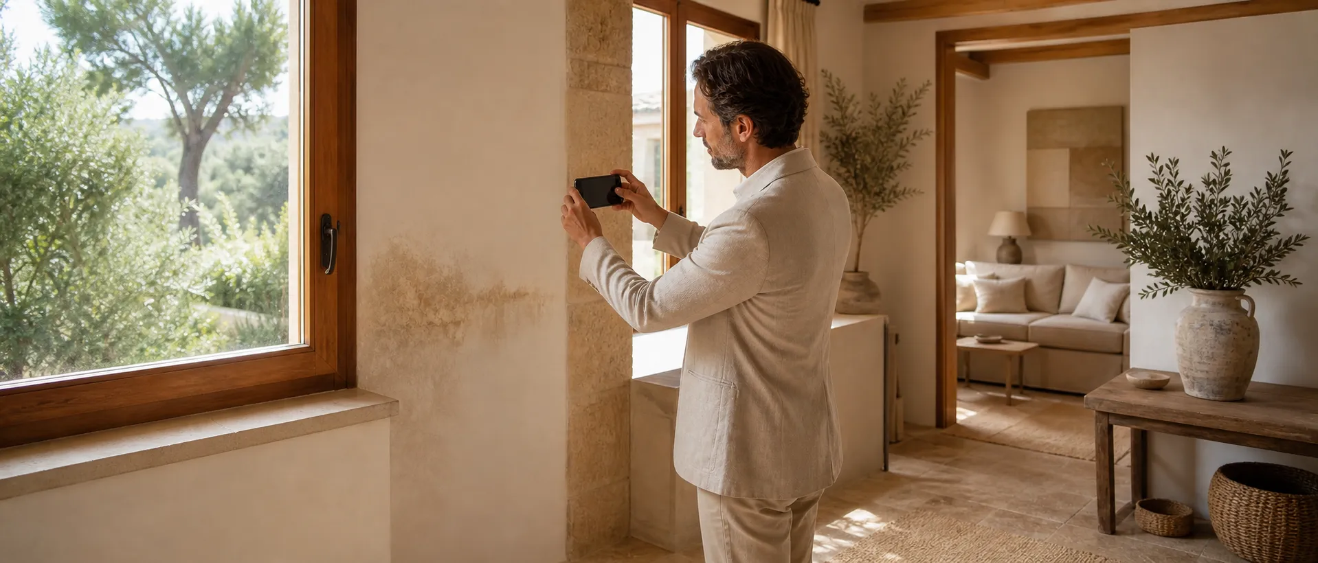 A member of the MELE team checking a property in Mallorca